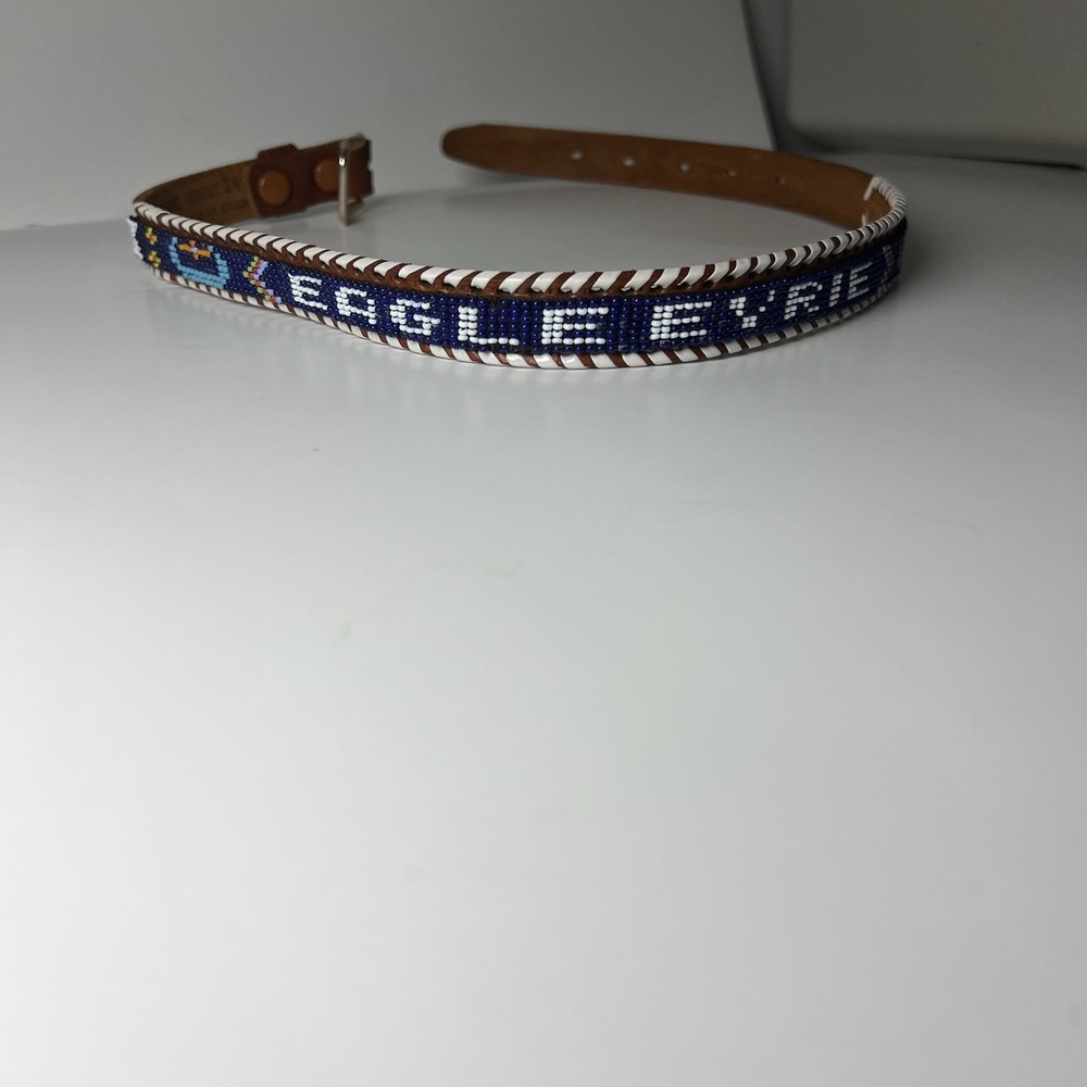 Genuine Cowhide Hand Beaded Design Size 24, Native American Belt